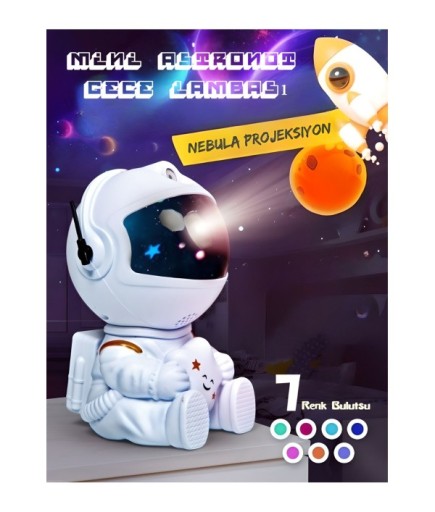 Astronot Gece Lambası Galaksi Projeksyonu