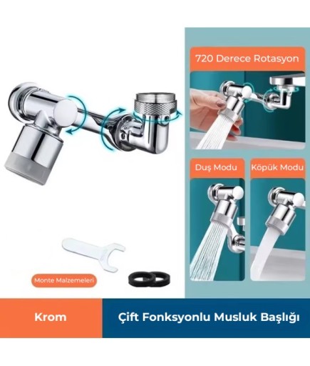 360 Derece Dönebilen Musluk Başlığı